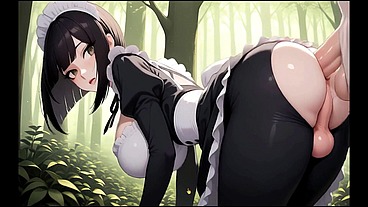 MonsterSurvivors [ HARD Hentai Game ] Ep.3 FUTANARI MAID caught stroking her HARD COCK !