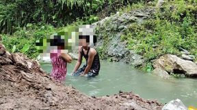 Village Indian Outdoor Risky Outdoor Fucking with My Hot Maid