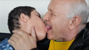 GRANDPA KISSING THE BEAUTIFUL CLEANING LADY -- BY ALBERT 72 YRS & LAURA 20 YRS - CLIP 2 IN FULL HD