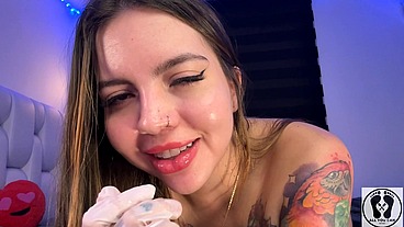 CALIBABY FIRST TIME GLOVE LATEX FINGERING PUSSY AND ASSHOLE