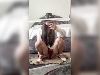 Mirror reflection fuels her deepest raunchy hunger