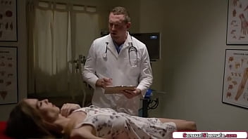 Doctor finds a disease on small tits tranny Crystal Thayer but has the cure.He gives the ts a bj as he fingers her ass.Then he barebacks the shemale