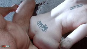 ugly and skinny slut ass fucking on public beach
