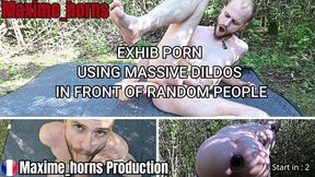 using massive dildos in front of random people