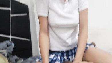 Big titted student does it with her teacher