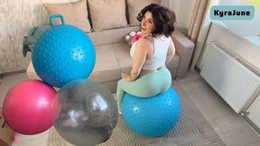 My Gym Ball Collection - Bouncing and Slow Deflation - Inflatable Fetish -