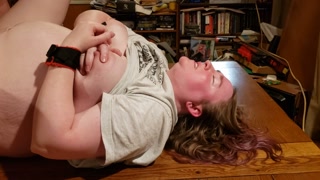 Bound BBW on the table gets the pounding she needs &amp; loses control