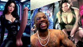 transgender anti-piracy crime squad jerking off her hard cum filled girl cock, ai generated