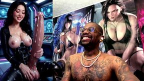 transgender anti-piracy crime squad jerking off her hard cum filled girl cock, ai generated