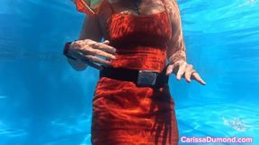 Carissa underwater in heels with scuba and ankle bondage