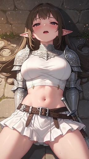Cute anime warrior Girl , in troy in a side street   Clip 2