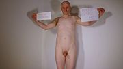 Jonathan naked his penis small and flaccid he say he wants to be exposed holds up sign
