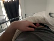 PUBLIC HOSTEL - showing my morning wood while another guy is under me