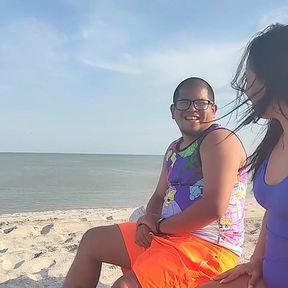 My stepbrother and I went to the beach