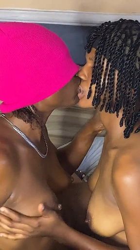African Lezzies Scissoring and Strap-on Fuck