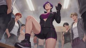 Bisexual Encouragement Stories #13B: Locker Room Orders From Your Violet Goddess (Animated)