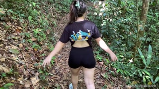 A date in a magical and distant place with an adventurer ends in sex outdoors.