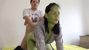 Green woman from outer space. Part 2