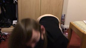 Emo femboy puts big dildo in his ass and jerks off