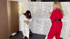 Karate Babes - Cher Woods & Mercedez - Sneeze Competition HIDEF MOV