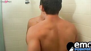 "Twink Shower Sex - Big Dick Twunk Sucks & Fucked By Huge Black Guy"