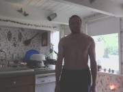 Naked and Cumming by the Wide Open Kitchen Window