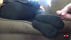 Ball Draining SOCKJOB (Black Socks Foot Fetish)