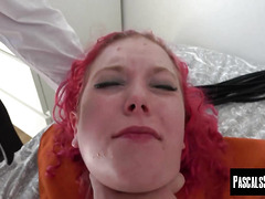 Sweet redhead Charlie Ten squirts while master Pascal White demolishes her pussy