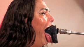 Stretching My Mouth Cock Deep Into My Devilish Throat, Uvula, Big Mouth, Long Tongue, Big Tits, and Saliva on My Face
