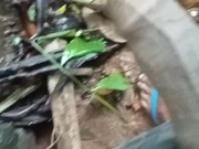A quick discharge of cum in the jungle
