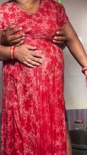 sexy aunty romance in birthroom with her son in law   Clip 1