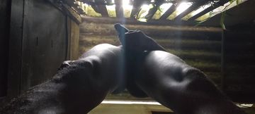 I love to play with my balls and black dick