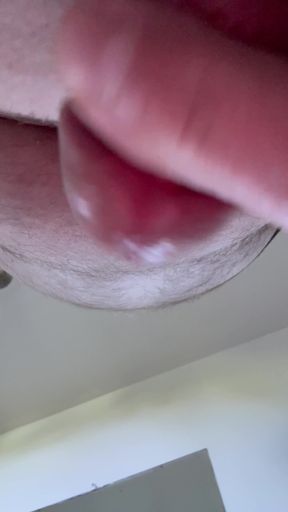 Wet cock close up and cum