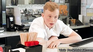 Bored Waitress Syren De Mer Tries To Earn Some Extra Tips By Giving Her Gaping Asshol 7