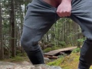 Jerking off on public hiking trail