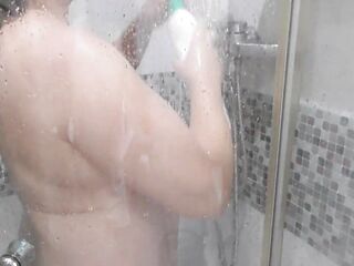 Breasty stepmother in the shower I see her and stroke.