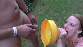wet piss session with funnel
