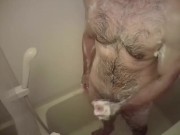 日々の日課のオナニー　7/30　Inside the shower room, my daily routine.