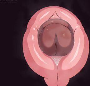 Furry Babe Deepthroating Big Black Cock (X-Ray Throatpie)