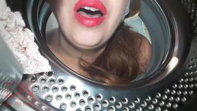 Domination in laundry. Housewife fucked in the washing machine.  The maid washes her panties