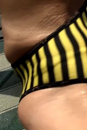 Blonde Babe Fucks Herself with Purple Dildo Outdoors