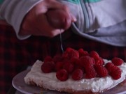 making viral cheesecake adding my special cream