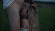 Fucked deep in the mouth in a field after a photo shoot