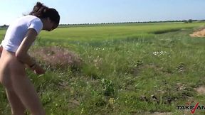 Czech Bitch Jumps in Van, Gets Spit-Roasted by Two Horny Fuckers