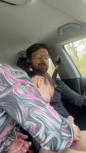 She Couldn't Wait - MILF Blowjob &amp; Handjob While Driving - Public Car Sex Kingyordanov