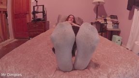 I show off my socks and soles