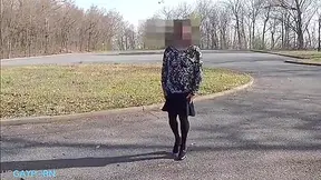 Outdoor Crossdresser Jane Plays With Sex Toy