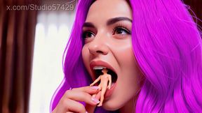 Giantess Plays With Her Food - Sexy Vore, Eaten Slave