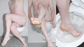 nude in public restroom toilet