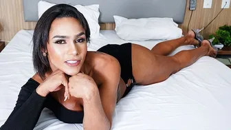 Busty Brazilian Tgirl Juliana Souza Strokes Her Hard Cock